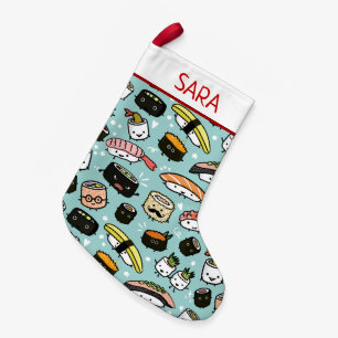 Niedlich Sushi Pattern Funny Kawaii Food Holiday X Kleiner Weihnachtsstrumpf