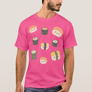 Niedlich Sushi Pattern Kawaii japanischer Food Ill T-Shirt