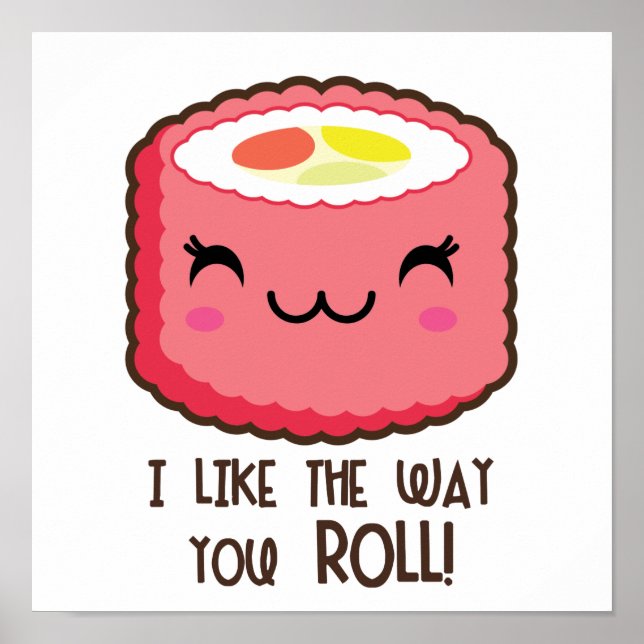 Niedlich Sushi Roll Emoji Poster (Vorne)