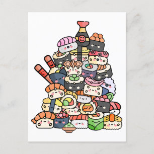 Niedlich Sushi Tower Postkarte