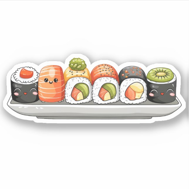 Niedlich Sushi Vinyl Stickers Aufkleber (Vorderseite)