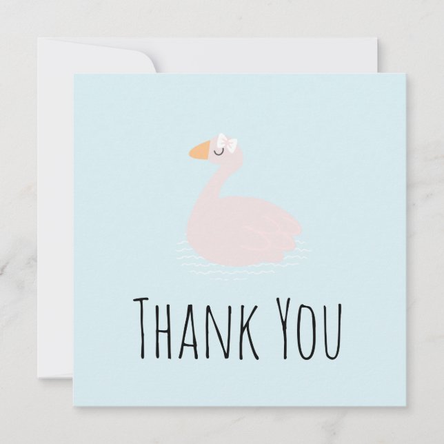 Niedlich Swan Girls Pink Geburtstag Danke (Vorderseite)