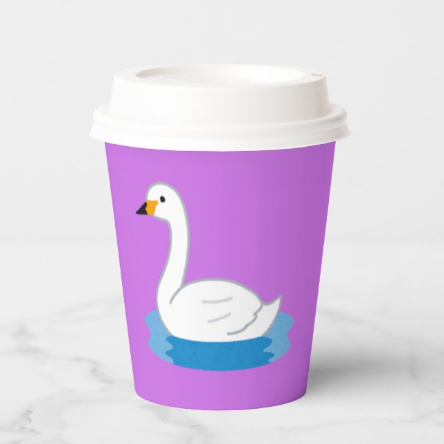 Niedlich Swan Theme Girl Baby Dusche Pappbecher (Vorderseite)