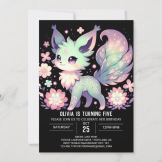 Niedlich Sweet Fox Digital Geburtstag Einladung