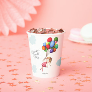 Niedlich Sweet Girl mit Balloons Party Supplies Pappbecher