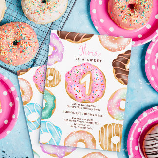 Niedlich Sweet One Aquarell macht 1. Geburtstag Einladung