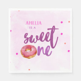 Niedlich Sweet one donut Girl 1. Geburtstag Serviette