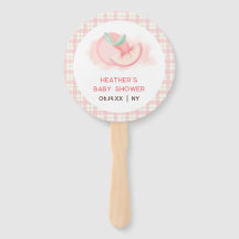Niedlich Sweet Pink Gingham Peach Baby Dusche