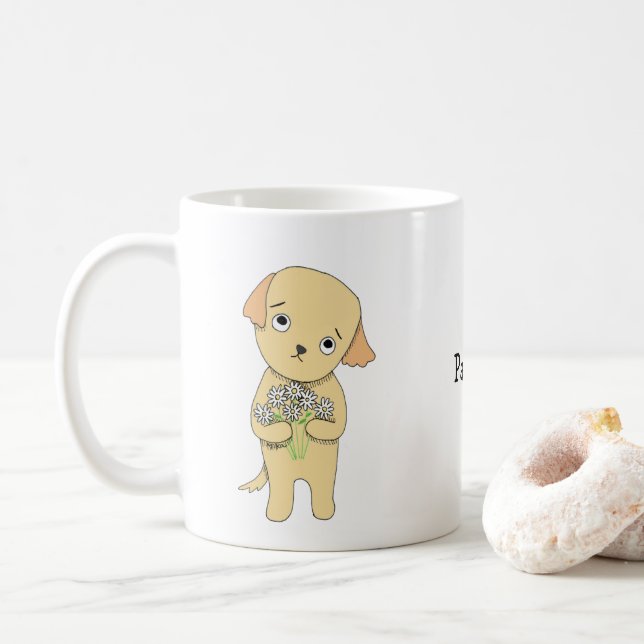 Niedlich Sweet Puppy mit Ooopsie Daisies Individue Kaffeetasse (Mit Donut)