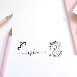 Niedlich Sweet Unicorn Individuelle Name Girls Sch Permastempel