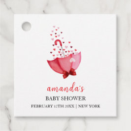 Niedlich Sweetheart Schirm Bow Baby Dusche Geschenkanhänger