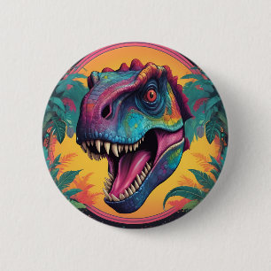 Niedlich T-Rex Dinosaur Button