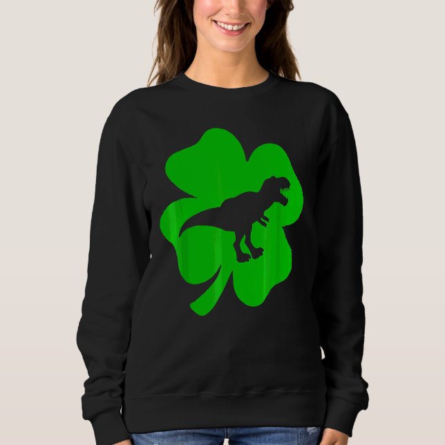 Niedlich T Rex Kleeblatt Dino St. Patricks Day Din Sweatshirt (Vorderseite)