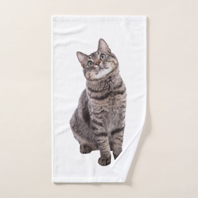 Niedlich Tabby Cat Handtuch (Handtuch)