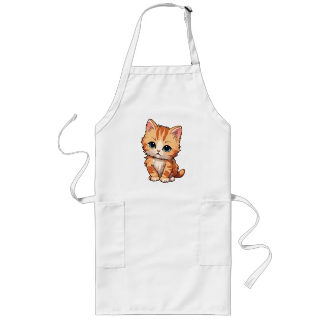 Niedlich Tabby Cat Lange Schürze (Vorne)