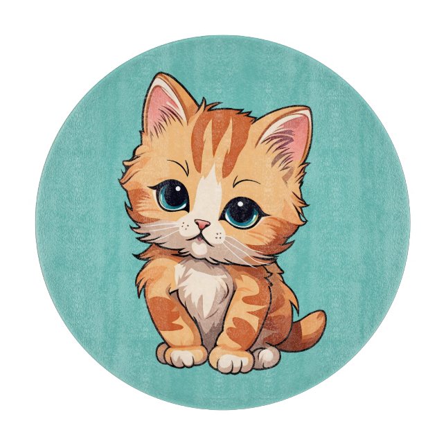 Niedlich Tabby Cat Schneidebrett (Vorderseite)