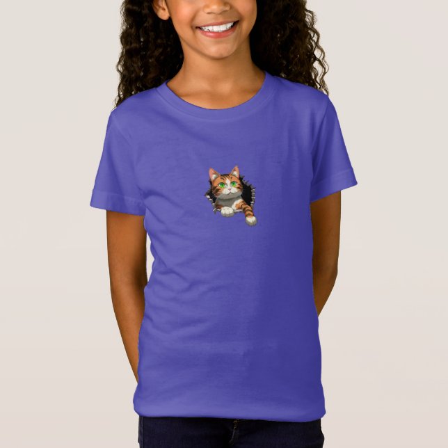 Niedlich Tabby Cat T-Shirt (Vorderseite)