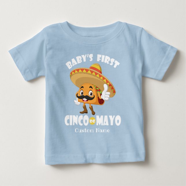 Niedlich Taco WHTXT Baby's First Cinco de Mayo Baby T-shirt (Vorderseite)