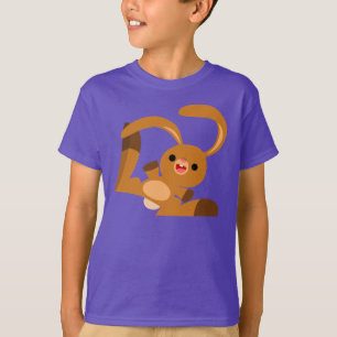 Niedlich Tanzend Cartoon Rabbit Children T - Shirt