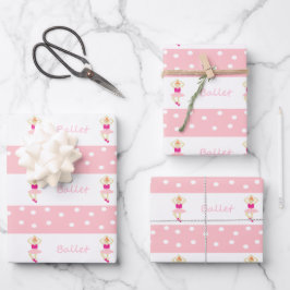Niedlich tanzende Ballerinas Geschenkpapier Set