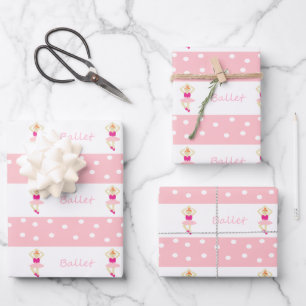 Niedlich tanzende Ballerinas Geschenkpapier Set