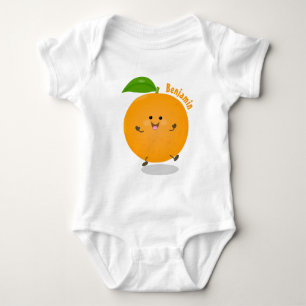 Niedlich tanzende Orangenzitrusfrüchte Baby Strampler