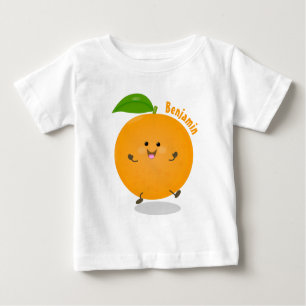 Niedlich tanzende Orangenzitrusfrüchte Baby T-shirt