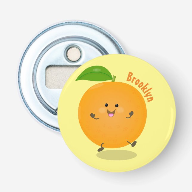 Niedlich tanzende Orangenzitrusfrüchte Flaschenöffner (Vorderseite)