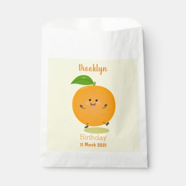 Niedlich tanzende Orangenzitrusfrüchte Geschenktütchen (Vorderseite)