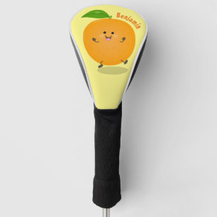 Niedlich tanzende Orangenzitrusfrüchte Golf Headcover