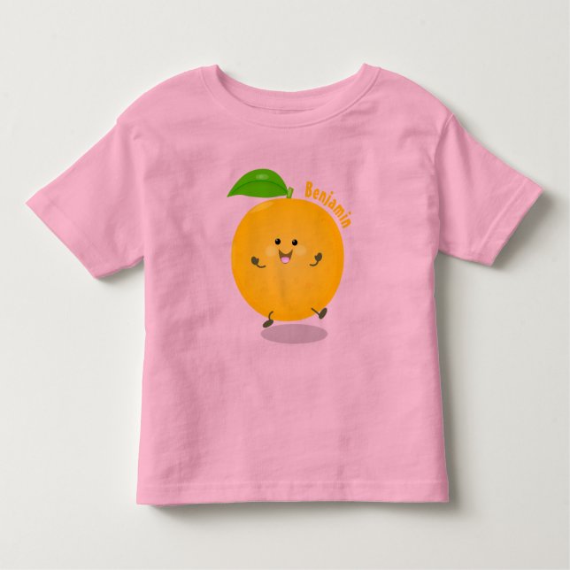 Niedlich tanzende Orangenzitrusfrüchte Kleinkind T-shirt (Vorderseite)