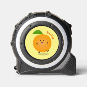 Niedlich tanzende Orangenzitrusfrüchte Maßband