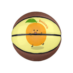 Niedlich tanzende Orangenzitrusfrüchte Mini Basketball