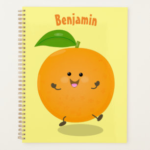Niedlich tanzende Orangenzitrusfrüchte Planer