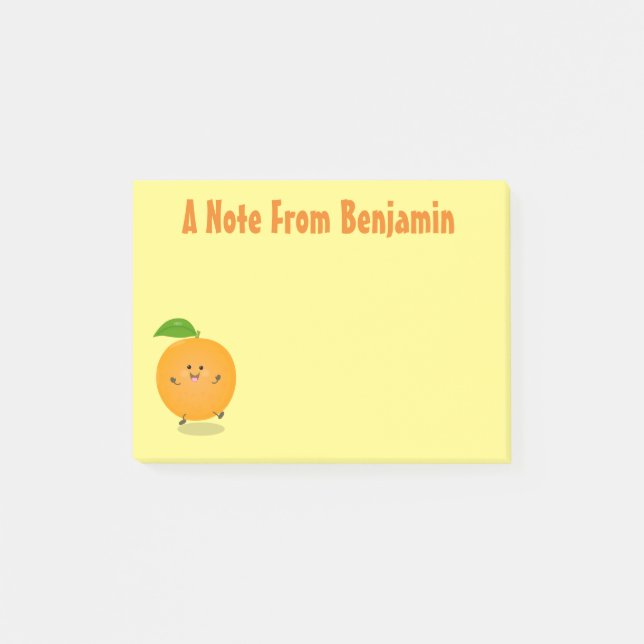 Niedlich tanzende Orangenzitrusfrüchte Post-it Klebezettel (Vorderseite)