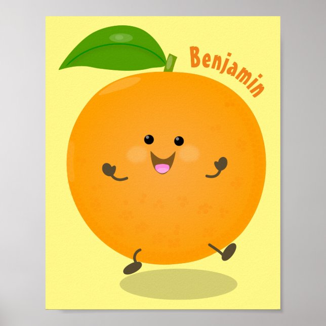 Niedlich tanzende Orangenzitrusfrüchte Poster (Vorne)