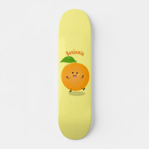 Niedlich tanzende Orangenzitrusfrüchte Skateboard