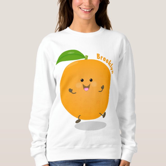 Niedlich tanzende Orangenzitrusfrüchte Sweatshirt (Vorderseite)