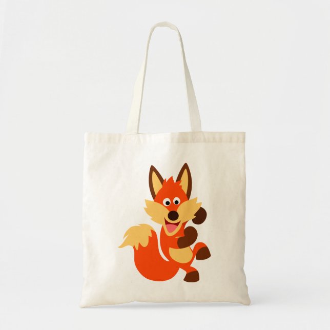 Niedlich tanzender Cartoon Fox Bag Tragetasche (Vorne)