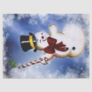 Niedlich tanzender Snowman Seidenpapier