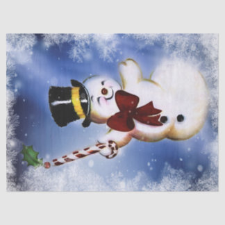 Niedlich tanzender Snowman Seidenpapier