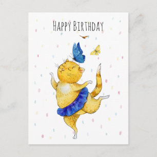 Niedlich Tanzkitty Postkarte