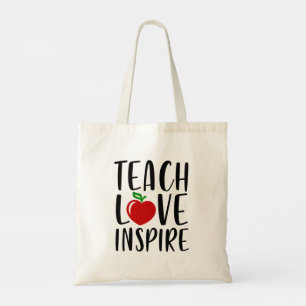 Niedlich Teach Liebe Inspiriere Lehrergeschenk Tragetasche