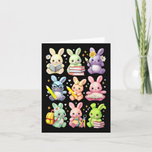 Niedlich Teacher Bunny Rabbit Reading Osterbunnies Karte