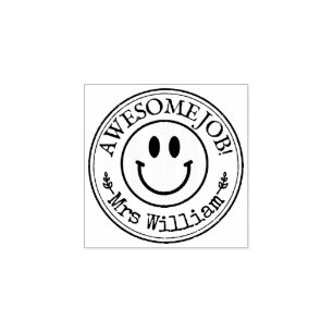 Niedlich Teacher Lächeln Custom Gummistempel