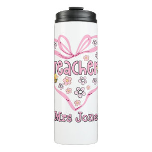 Niedlich Teacher Pink Coquette Herzerbauch Thermosbecher