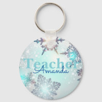 Niedlich Teacher Snowflake Personalisierter Name S