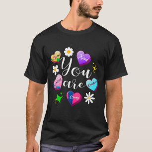 Niedlich Teacher Valentine Day Funny Retro Herz Ca T-Shirt
