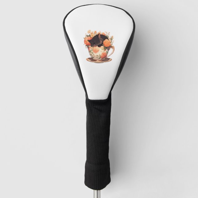 Niedlich Teacup Kitten - Blumenkohl Golf Headcover (Vorderseite)