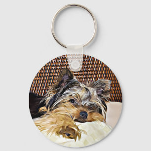Niedlich Teacup Yorkie Yorkshire Terrier Digital Schlüsselanhänger